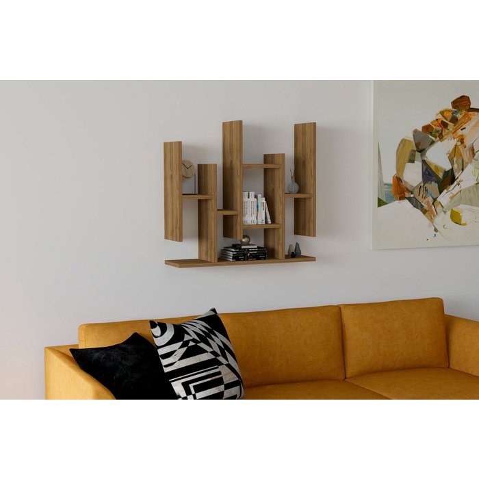 Estante de pared flower nogal