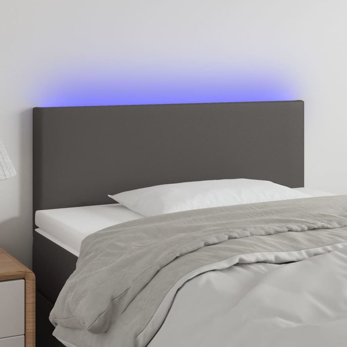 Cabecero led gris 100x5x78/88 cm polipiel