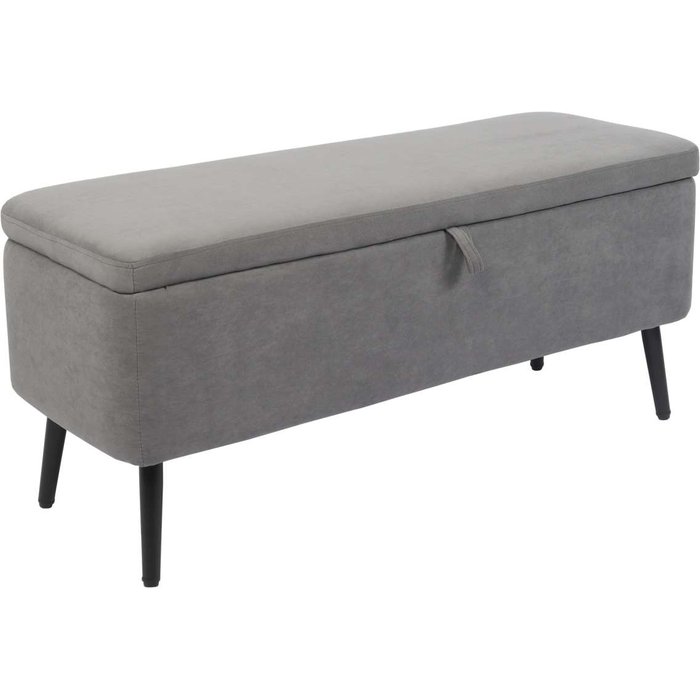 Baúl para dormitorio maison tapizado gris, 49cm(alto) 110cm(ancho) 40cm(fondo)
