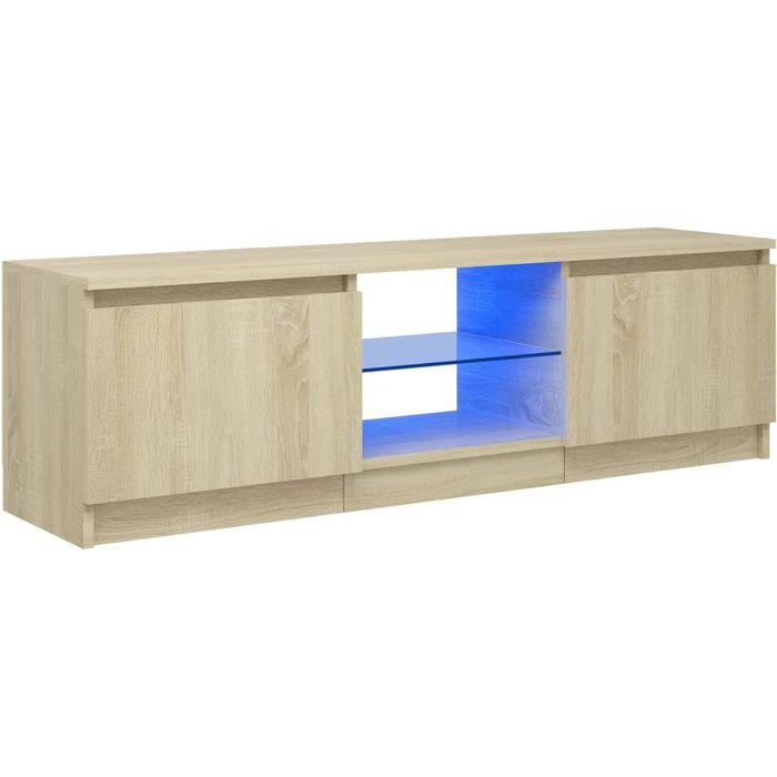Mueble tv con luces led roble sonoma 120x30x35,5 cm