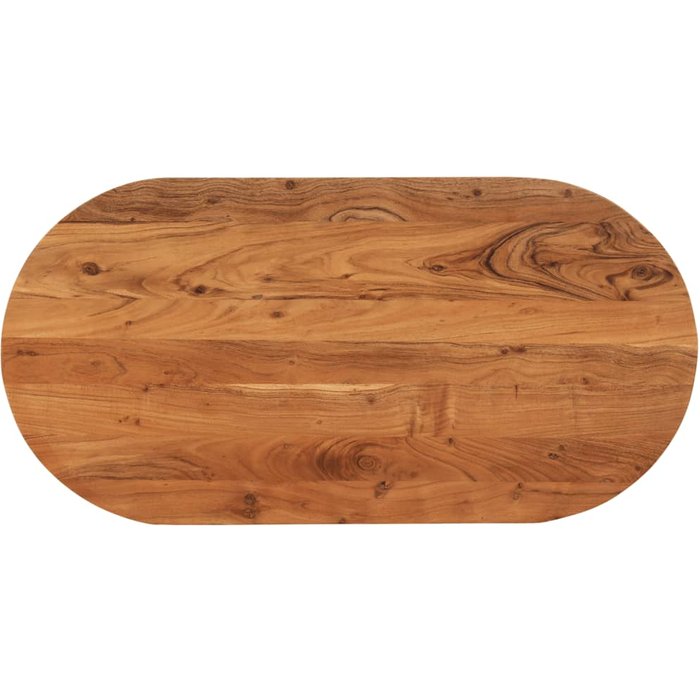 Tablero ovalado de madera maciza de acacia de 80x40x3,8 cm.