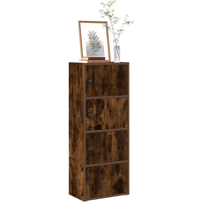 Librería de roble ahumado, 40x24x102 cm, madera de ingeniería. - pangivo