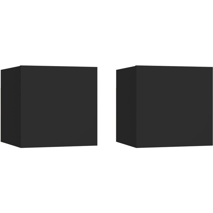 Muebles tv de pared 2 uds negro 30,5x30x30 cm