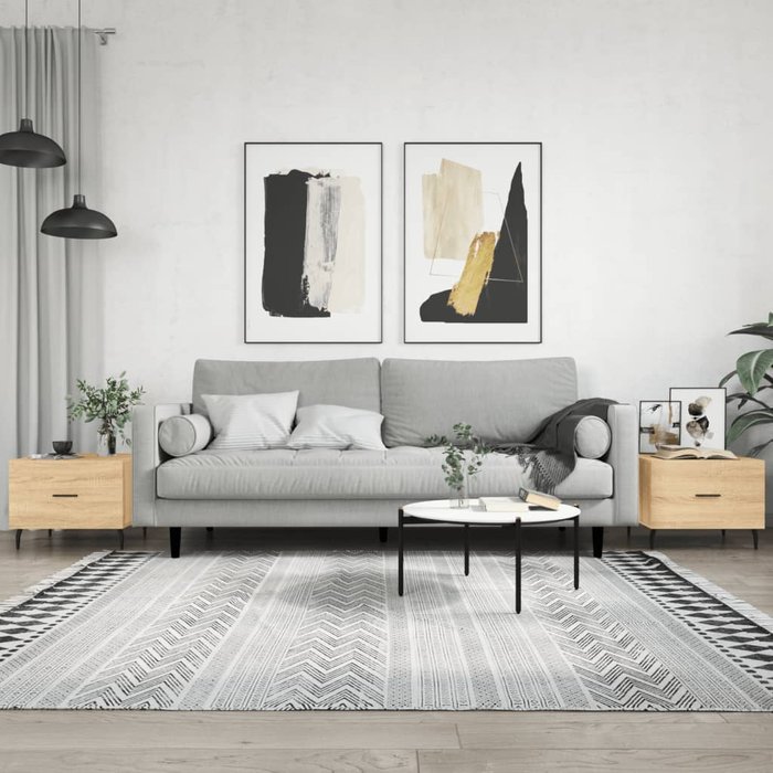 Vidaxl mesas de centro 2 uds madera ingeniería roble sonoma 50x50x40cm