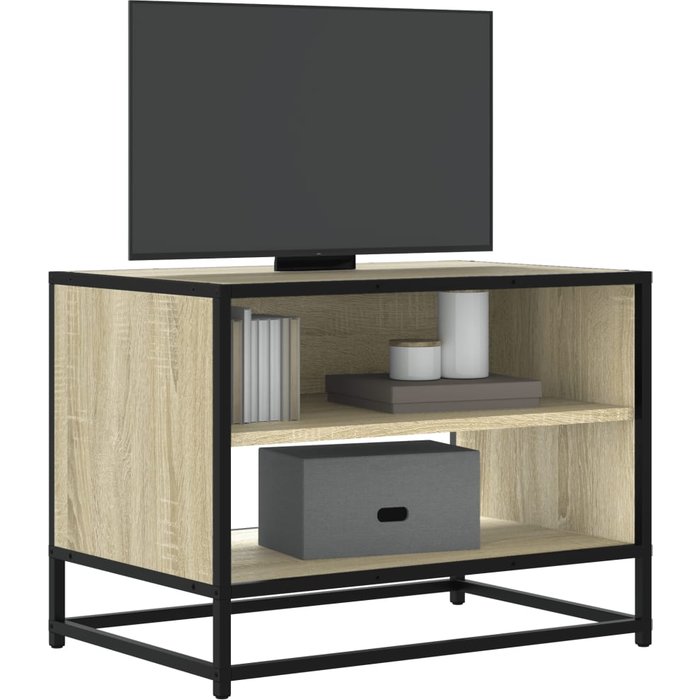 Mueble tv roble sonoma 61x40x46 cm madera contrachapada y metal