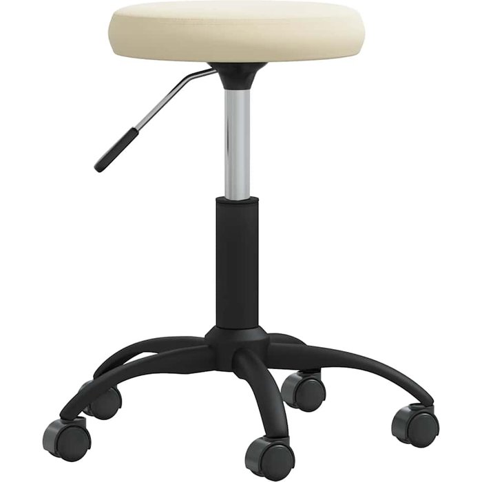 Silla de oficina giratoria de terciopelo crema — comfortxl