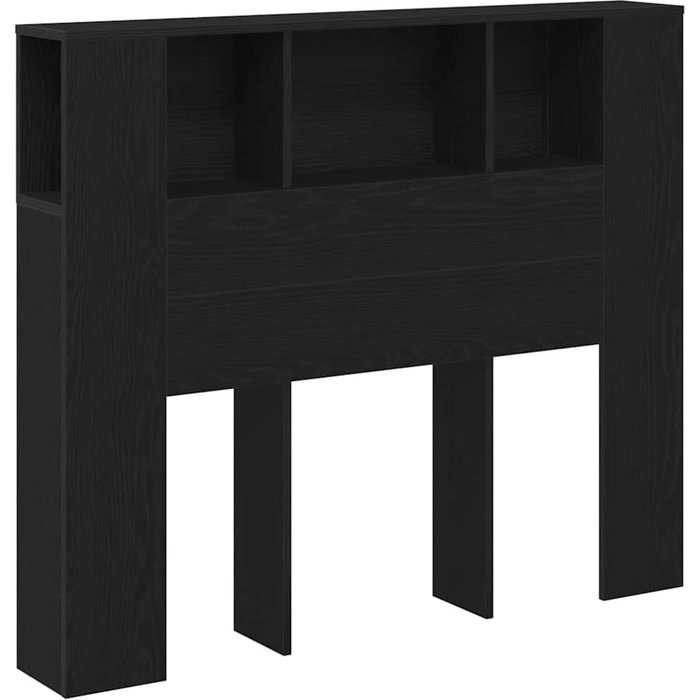 Cabecero cama - mueble cabecero con armario roble negro 120 x 18.5 x 102.5 cm