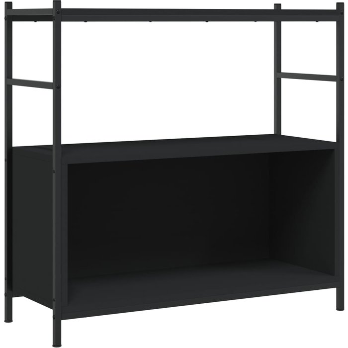 Estantería hierro y madera de ingeniería negro 80x30x78,5 cm – comfortxl