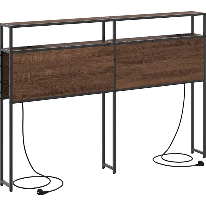 Cabecera de almacenamiento con cabecera roble marrón 135 cm