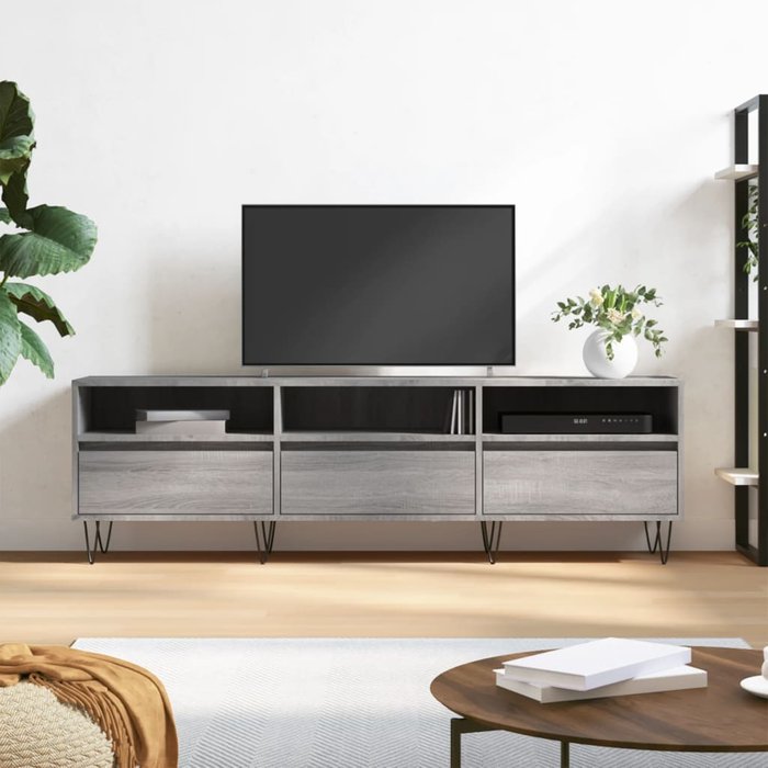 Mueble de tv sonoma gris 150x30x44,5 cm madera de ingeniería