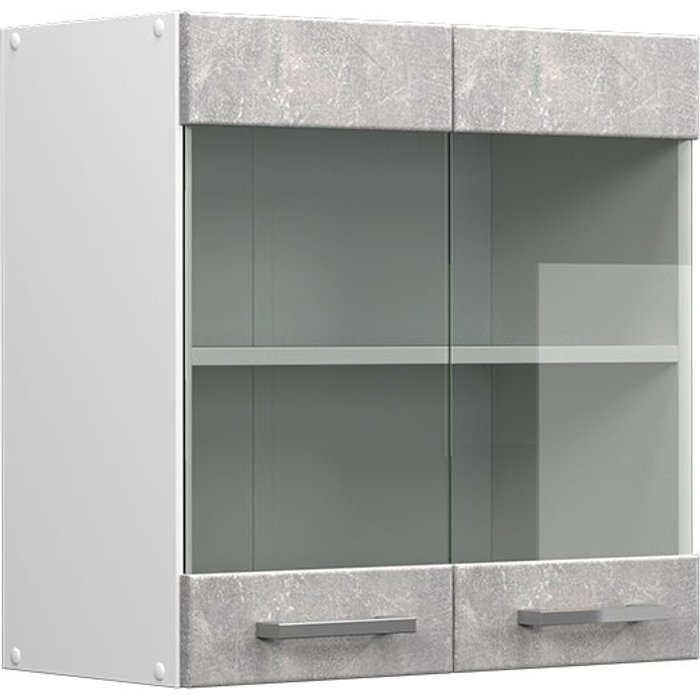 Vicco mueble alto universal r-line, hormigón, 60 cm con puertas de cristal