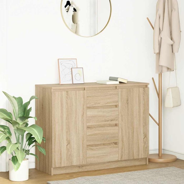 Aparador con cajones roble sonoma 100,5x35x76 cm vidaxl