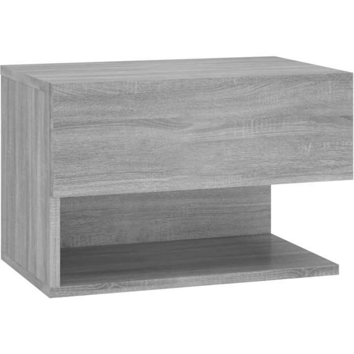 Mesita de noche de pared gris sonoma