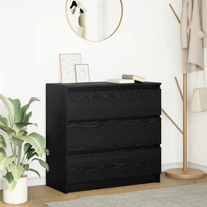 Aparador de madera de roble negro 80x35x76 cm vidaxl