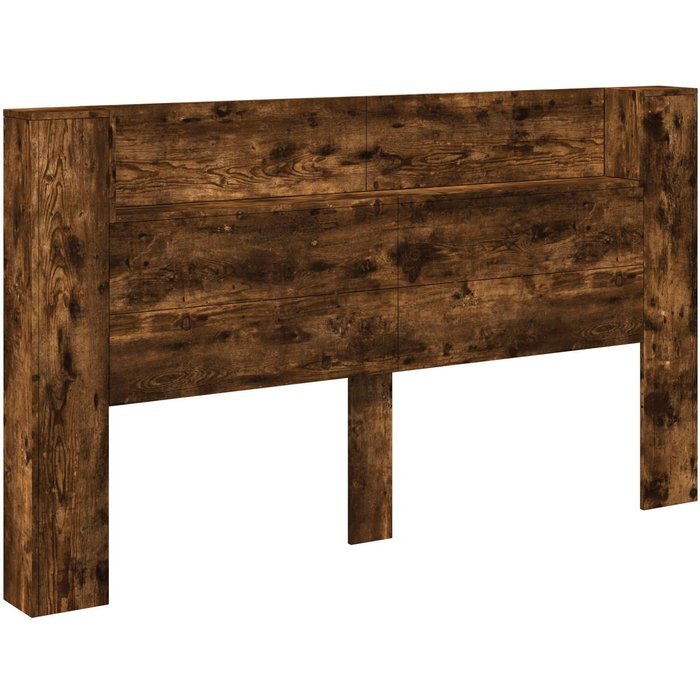 Cabecero cama - mueble cabecero con estante roble ahumado 180 x 16,5 x 103,5 cm