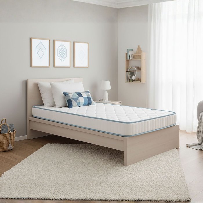 Colchón 80x200cm aloecare - juvenil ergonómico tejido strech 100% fusionhome