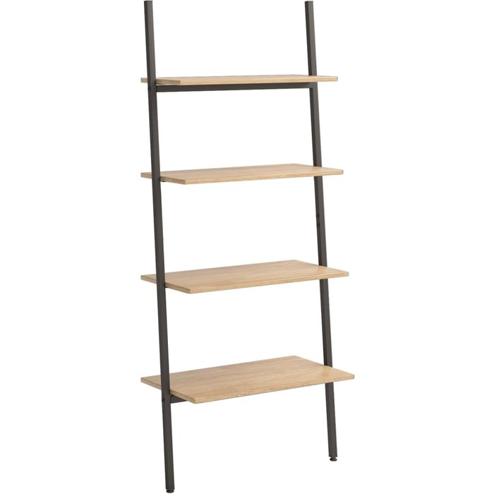 Estantería inclinada 4 baldas marrón claro negro 64x34x150,5 cm – comfortxl