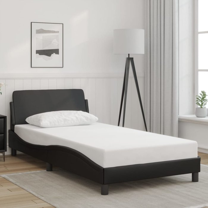 Estructura de cama dover cuero sintético negro 100x200 cm