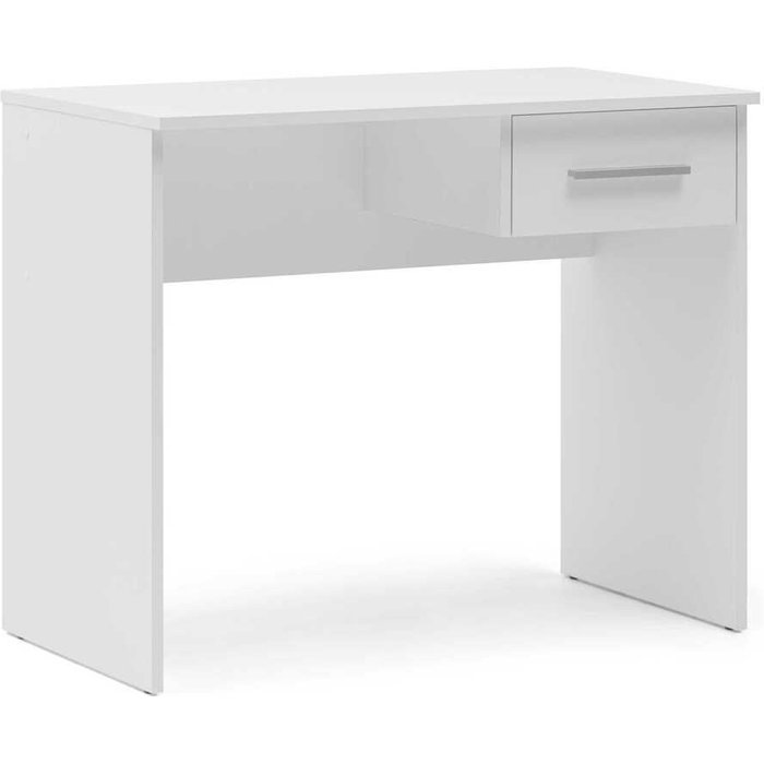 Mesa escritorio con cajón pequeña 90x50x73cm acabado color blanco