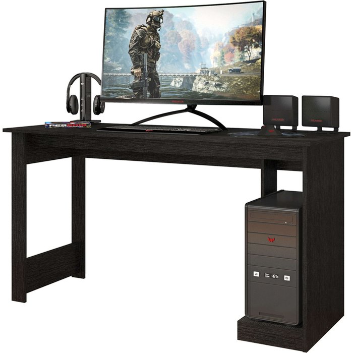 Mesa gamer nero color negro estudio oficina 136 cm