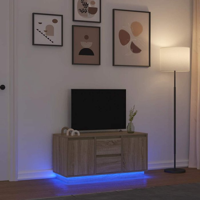 Mueble de tv con luces led roble sonoma 100x41x50 cm vidaxl