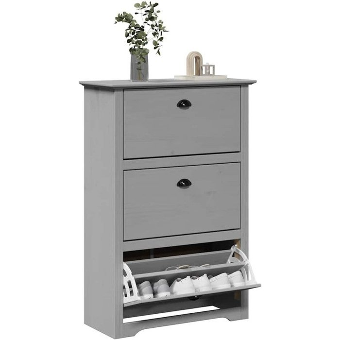 Vidaxl zapatero bodo gris 80x35x118 cm