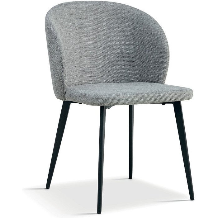 Silla con tapizado de tela para comedor en color gris claro. colección hardin.