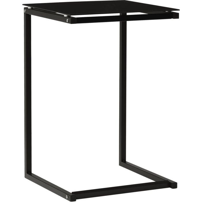 Maison exclusive - mesa auxiliar de vidrio templado negro 40x40x60 cm