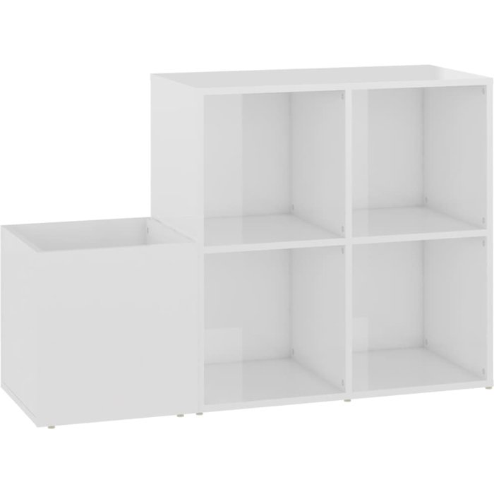 Zapatero de recibidor en contrachapado blanco brillo 105x35,5x70cm - comfortxl