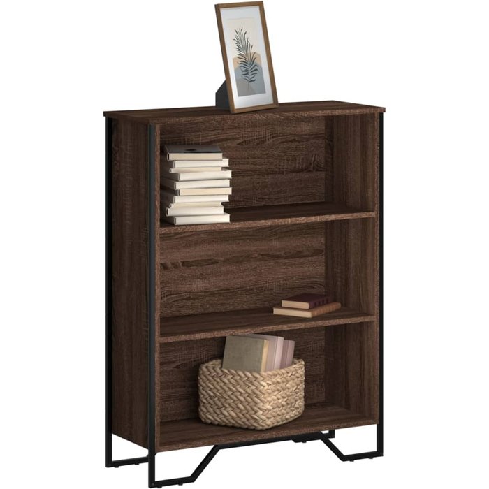 Librería roble marrón 80x31x106 cm madera contrachapada