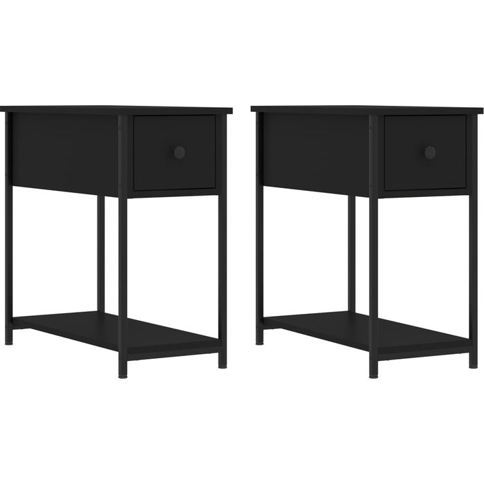 Mesitas de noche 2 uds madera de ingeniería negra 30x60x60 cm - comfortxl