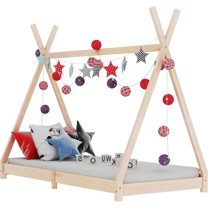 Estructura de cama infantil madera maciza de pino 80x160 cm