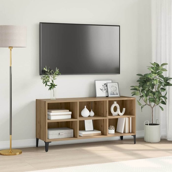 Mueble de tv marrón, 103,5 x 30 x 50 cm, madera de ingeniería
