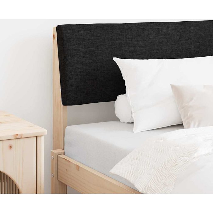 Maison exclusive - cabecero tapizado negro 100 cm madera de pino macizo