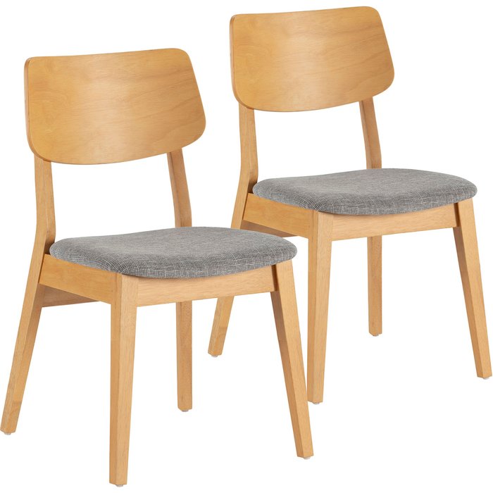 Pack 2 sillas susi color roble, madera maciza