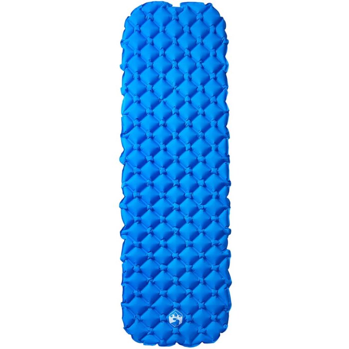 Colchón inflable de camping para 1 persona azul 190x58x6 cm
