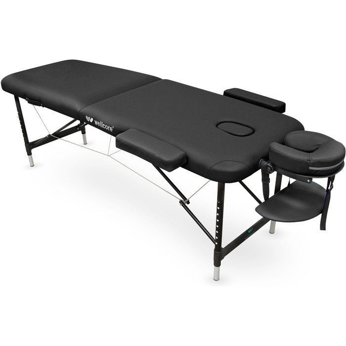 Camilla plegable de aluminio wellcore de 185 x 60 cm con reposabrazos