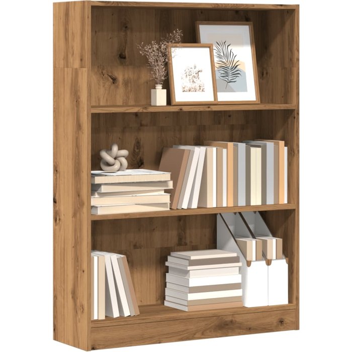 Librería artesanal de roble 80x24x109 cm de madera contrachapada