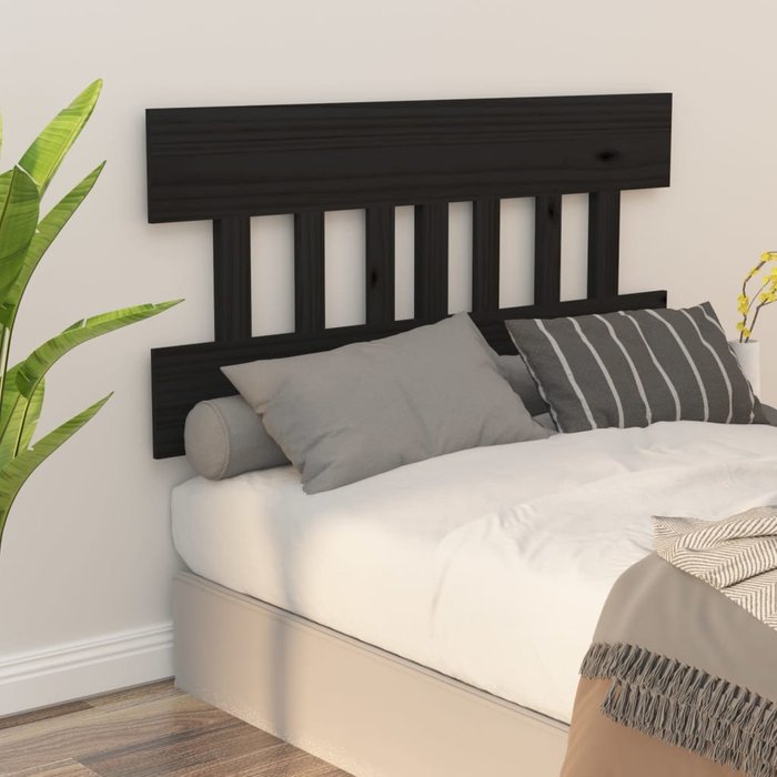 Maison exclusive - cabecero de cama madera maciza de pino negro 163,5x3x81 cm