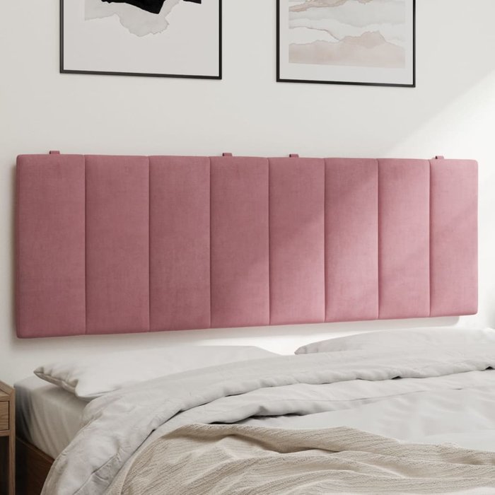 Maison exclusive - cabecero de cama acolchado hanko terciopelo rosa 120 cm