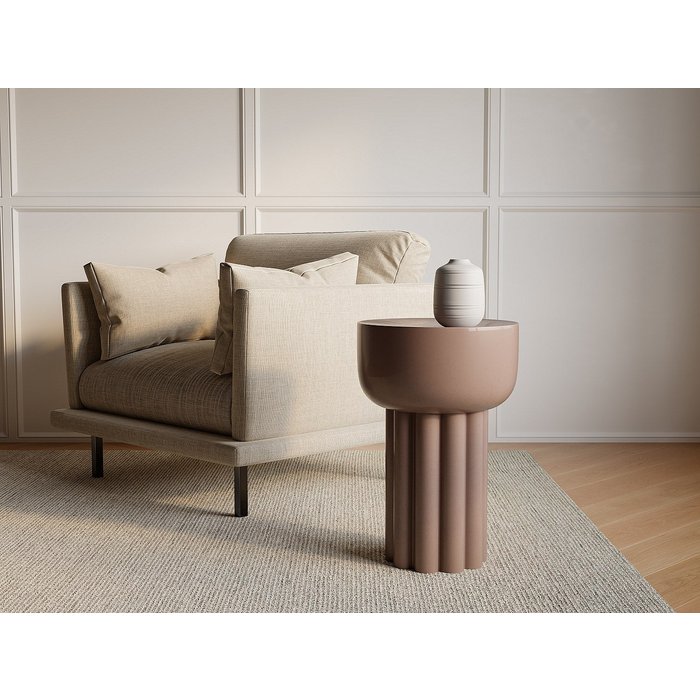 Mesa auxiliar de metal - beige - nilara
