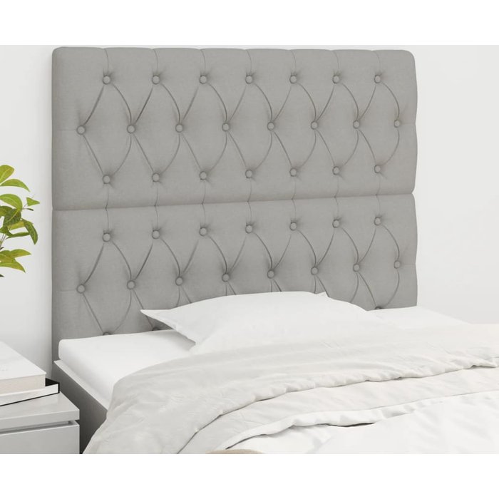 Cabeceros 2 uds gris claro 90x7x78/88 cm tela