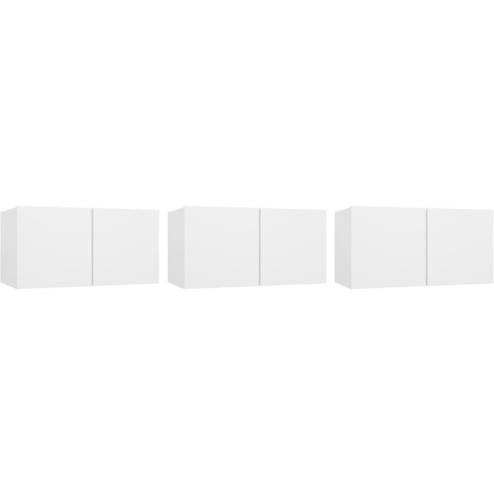 Muebles tv suspendidos 3 piezas blanco 60x30x30 cm
