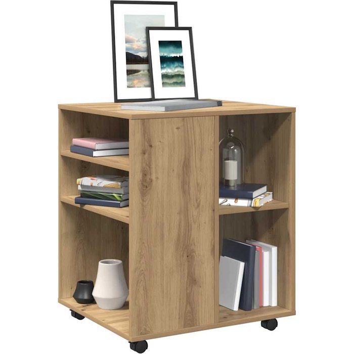 Armario con ruedas madera ingeniería roble artesanal 60x53x72cm