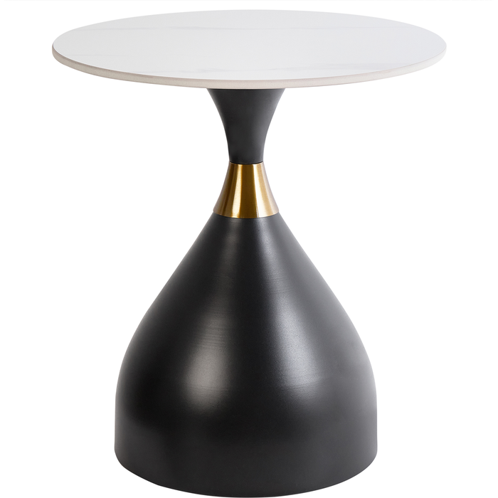 Beliani mesa auxiliar ituna cerámica negro/blanco