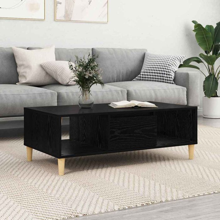 Mesa de café roble negro 103.5 x 60 x 35 cm