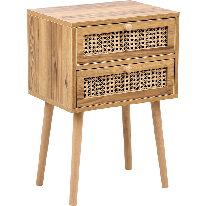 Beliani mesita de noche butte marrón claro