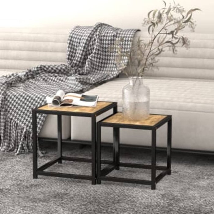 Maison exclusive - mesas de centro 2 unidades mdf negro y amarillo