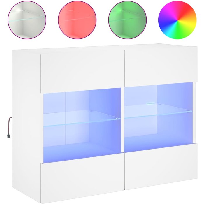 Mueble de tv de pared con iluminación led blanca 78,5x30x60,5 cm - comfortxl