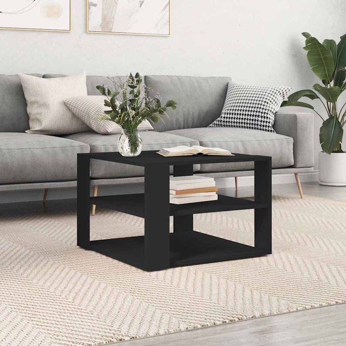 Maison exclusive - mesa de centro madera de ingeniería negro 58x58x40 cm